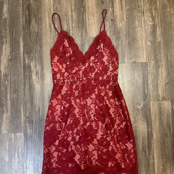 NBD Red Lace Dress - Picture 5 of 5